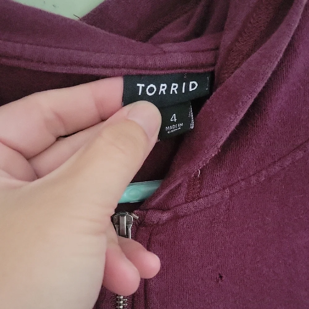 Torrid Burgundy Zip-Up Hoodie - Picture 5 of 6